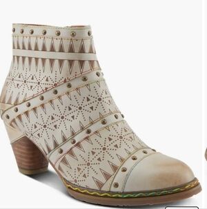 Spring step L'artiste beige niobe cap toe booties womens shoes 10.5/11